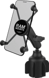 RAM Mounts X-Grip Large Phone Mount with Stubby Cup Holder Base, B-Size Arm, RAP-B-299-4-UN10U