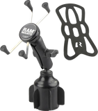 RAM Mounts X-Grip Large Phone Mount with Stubby Cup Holder Base, B-Size Arm, RAP-B-299-4-UN10U