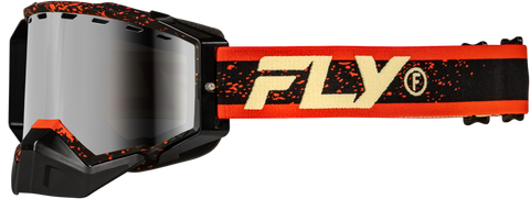Fly Racing Zone Snow Goggle Black/Red/Cream with Red Mirror and Amber Lens