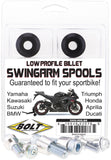 BOLT 2009-SSS.BK Black Billet Aluminum Motorcycle Swingarm Spools