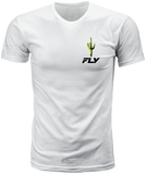 Fly Racing Desert Tee White Medium - Comfortable 100% Cotton Crew Neck T-Shirt