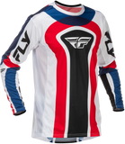Fly Racing Lite Se Glory Jersey Red/White/Blue XL - Advanced Ventilation and Athletic Fit