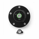 Rizoma TF011B Locking Gas Cap, Black and Green for Kawasaki Motorcycles