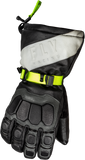 Fly Racing Glacier Gloves Black/Grey/Hi Vis Medium - Weatherproof Leather Gauntlet Gloves with Touch Screen Compatibility