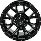 QuadBoss 14x7 QBS Barbwire Wheels 5+2 4/110 Part Number 608573