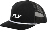 Fly Racing Fly Trucker Hat Black with Adjustable Snapback Closure