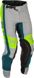 Fly Racing Lite Pants Grey, Lime & Teal Size 32 – Lightweight Motocross Pants with Advanced Protection