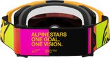 Alpinestars Vision 8 Corp Yellow/Pink Motocross Goggle with Red Mirror Lens, Model 5101625-5023