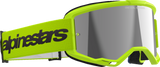 Alpinestars Vision 3 Wordmark Yellow Fluo Goggles with Silver Mirror Lens, Model 5103225-5299