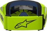 Alpinestars Vision 3 Wordmark Yellow Fluo Goggles with Silver Mirror Lens, Model 5103225-5299