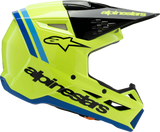 Alpinestars Youth SM3 Radium Helmet Gloss Yellow Fluo/Black/Blue Medium 8301825-5017-YM