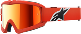 Alpinestars Youth Vision Corp Goggles with Orange Frame and Red Mirror Lens, Part Number 5140225-480