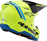 Alpinestars Youth SM3 Radium Helmet Gloss Yellow Fluo/Black/Blue Medium 8301825-5017-YM