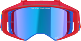Alpinestars Supertech Corp Goggles with ABS Vision Blue Mirror Lens, Red/Blue, Model 5100325-3055