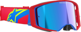 Alpinestars Supertech Corp Goggles with ABS Vision Blue Mirror Lens, Red/Blue, Model 5100325-3055
