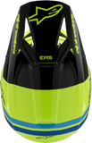 Alpinestars Youth SM3 Radium Helmet Gloss Yellow Fluo/Black/Blue Small 8301825-5017-YS