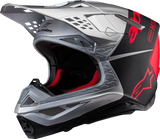 Alpinestars Supertech M10 Flood MIPS Helmet Gloss Silver/Black/Orange Fluo Large 8301023-1954-L