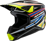 Alpinestars Youth SM3 Wurx Helmet Gloss Black/Yellow Fluo/Blue/Red Small 8302025-1574-YS