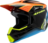 Alpinestars Youth SM3 Fray Helmet Gloss Black/Orange/Yellow Fluo Small 8301625-1455-YS