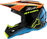 Alpinestars Youth SM3 Fray Helmet Gloss Black/Orange/Yellow Fluo Small 8301625-1455-YS