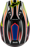 Alpinestars Youth SM3 Wurx Helmet Gloss Black/Yellow Fluo/Blue/Red Medium 8302025-1574-YM