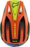 Alpinestars Youth SM3 Fray Helmet Gloss Black/Orange/Yellow Fluo Small 8301625-1455-YS