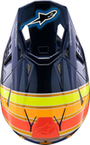 Alpinestars Supertech M10 TLD Edition 25 MIPS Helmet, Gloss Dark Blue/Orange/Yellow/Fluo Red, Large, Part 8300225-7156-L