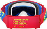 Alpinestars Supertech Corp Goggles with ABS Vision Blue Mirror Lens, Red/Blue, Model 5100325-3055