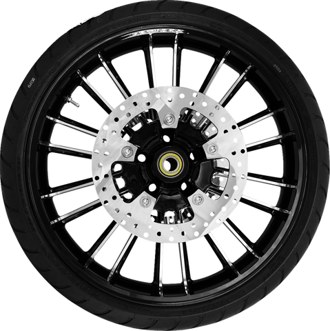 Coastal Moto Atlantic Front Wheel - 21-inch Black Cut with 11.8-inch Rotors and Dunlop Tire PKG-ATL213BC-ABST