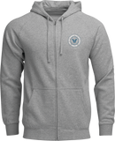 THOR Badge Zip-Up Hoodie Heather Gray 2XL, Part Number 3050-7027