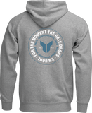 THOR Badge Zip-Up Hoodie Heather Gray 2XL, Part Number 3050-7027