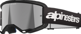 Alpinestars Vision 3 Goggle Wordmark Black with Silver Mirror Lens 5103225-1456