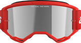 Alpinestars Vision 3 Wordmark Goggles with Red Frame and Silver Mirror Lens 5103325-3094