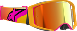 Alpinestars Supertech Corp Goggles, Fluo Yellow with ABS Vision Red Mirror Lens 5100325-5023