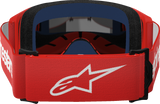 Alpinestars Vision 3 Wordmark Goggles with Red Frame and Silver Mirror Lens 5103325-3094