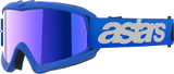 Alpinestars Youth Vision Blaze Goggles, Blue Frame with Blue Mirror Lens, Part Number 5140425-7271