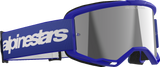 Alpinestars Vision 3 Wordmark Blue Goggles with Silver Mirror Lens 5103225-7266