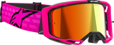 Alpinestars Vision 8 Corp Motocross Goggles, Pink with Red Mirror Lens, Part Number 5101625-3083