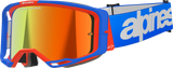 Alpinestars Vision 8 Goggle Wordmark Blue/Orange with Red Mirror Lens 5101325-7303