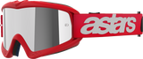 Alpinestars Youth Vision Blaze Motocross Goggles with Red Frame and Silver Mirror Lens, Part 5140425-3094