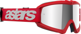 Alpinestars Youth Vision Blaze Motocross Goggles with Red Frame and Silver Mirror Lens, Part 5140425-3094