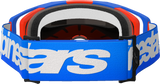 Alpinestars Vision 8 Goggle Wordmark Blue/Orange with Red Mirror Lens 5101325-7303