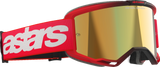 Alpinestars Vision 5 Blaze Red Goggles with Gold Mirror Lens, Model 5102125-3115