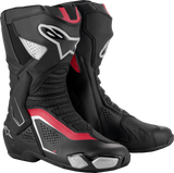 Alpinestars SMX-6 V3 Vented Motorcycle Boots Black/Silver/Red US 12.5, Part 2223225-199-48