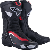 Alpinestars SMX-6 V3 Motorcycle Boots Black/Silver/Red US 8 EU 42 Part 2223025-199-42