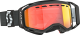 SCOTT Prospect 2.0 SMB Motocross Goggle, Black/White with Enhancer Red Chrome Lens, Part Number 4215031007312