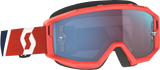 SCOTT Primal Red/Blue Snow Goggle with Blue Chrome Works Lens, Model 2785971228349