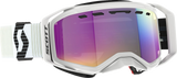 SCOTT Prospect 2.0 SMB Motocross Goggle, White/Black with AMP Teal Chrome Lens, Model 4215031035315