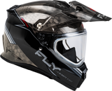 Fly Racing Trekker CW Conceal Dual-Shield Helmet, Black/Grey/White, 2X, Part 73-313572X