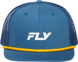 Fly Racing Fly Trucker Hat Blue and Yellow - Adjustable Snapback Cap with Curved Bill